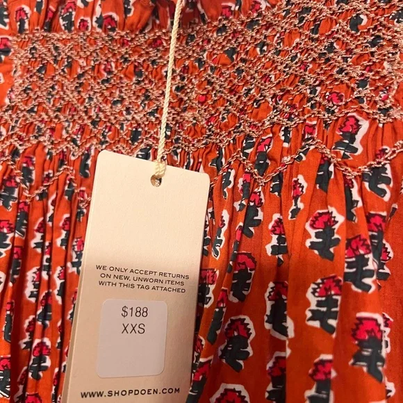 Doen Red and Cream Mini Dress - Picture 4 of 5